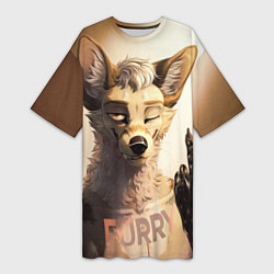 Женская длинная футболка Furry jackal