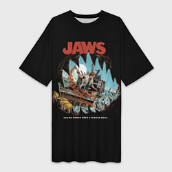 Женская длинная футболка Jaws cinema