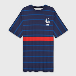 Женская длинная футболка Форма сборной Франции домашняя