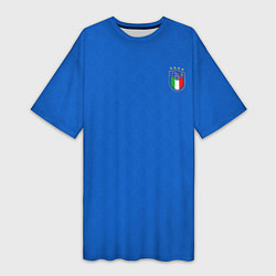 Футболка женская длинная Форма сборной Италии, цвет: 3D-принт