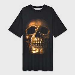 Женская длинная футболка Golden Skull