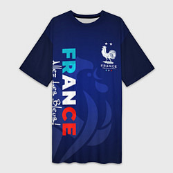 Футболка женская длинная Сборная Франции, цвет: 3D-принт