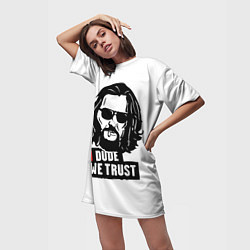 Футболка женская длинная In Dude we trust, цвет: 3D-принт — фото 2