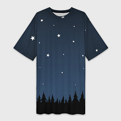 Женская длинная футболка Ночное небо