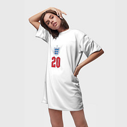 Футболка женская длинная Фил Фоден форма Англия, цвет: 3D-принт — фото 2