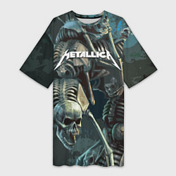 Женская длинная футболка Metallica Metal Skull
