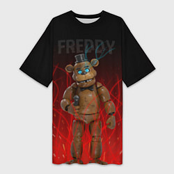 Женская длинная футболка FNAF FREDDY