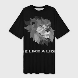 Футболка женская длинная BE LIKE A LION, цвет: 3D-принт
