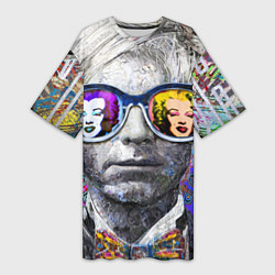 Футболка женская длинная Andy Warhol Энди Уорхол, цвет: 3D-принт