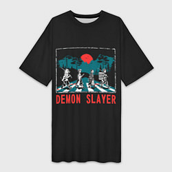 Женская длинная футболка Demon slayer