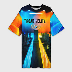 Женская длинная футболка Road to global elite