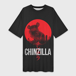 Женская длинная футболка Chinzilla red