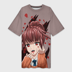 Женская длинная футболка Аниме-вампир