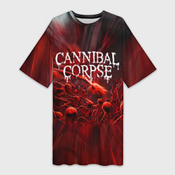 Футболка женская длинная Blood Cannibal Corpse Труп Каннибала Z, цвет: 3D-принт