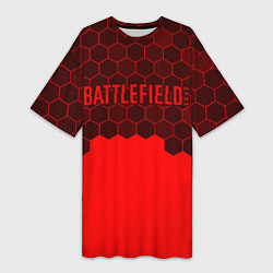 Футболка женская длинная Battlefield 2042 - Hexagon, цвет: 3D-принт