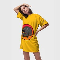 Футболка женская длинная Шлем Пабг, цвет: 3D-принт — фото 2