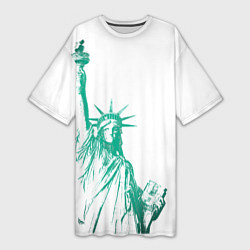 Женская длинная футболка Статуя Свободы