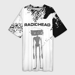 Футболка женская длинная Radiohead Радиохед Z, цвет: 3D-принт
