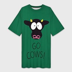 Женская длинная футболка Go Cows