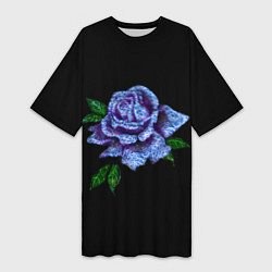 Женская длинная футболка Сапфировая роза