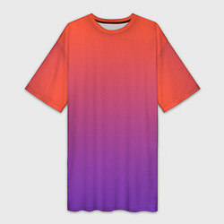 Женская длинная футболка Оранжевый и Фиолетовый