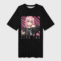 Женская длинная футболка Zero Two в квадрате