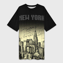 Женская длинная футболка Нью-Йорк