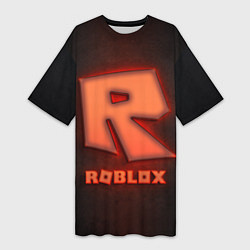 Женская длинная футболка ROBLOX NEON RED
