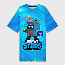 Футболка женская длинная Ash Brawl Stars Эш, цвет: 3D-принт