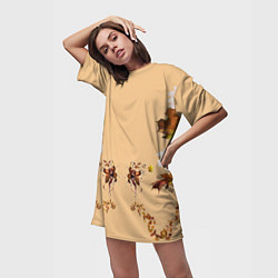 Футболка женская длинная Прекрасный осенний листопад, цвет: 3D-принт — фото 2