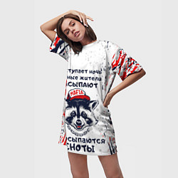 Футболка женская длинная ЕНОТОМАФИЯ MAFIA COON Z, цвет: 3D-принт — фото 2