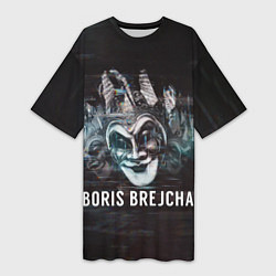 Футболка женская длинная Boris Brejcha Mask, цвет: 3D-принт