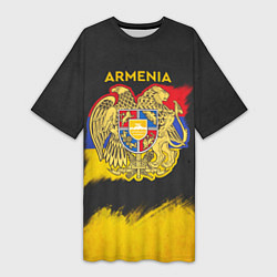 Женская длинная футболка Yellow and Black Armenia