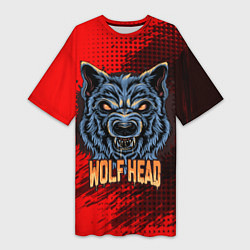 Женская длинная футболка Wolf head