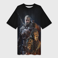 Футболка женская длинная Witcher III, цвет: 3D-принт