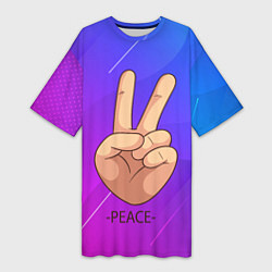 Женская длинная футболка ВСЕМ МИР PEACE Z