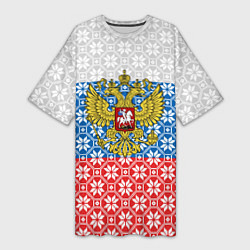 Футболка женская длинная Россия Алатырь, цвет: 3D-принт