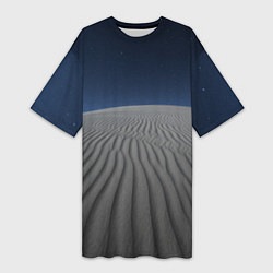 Женская длинная футболка Пустыня дюна песок ночь