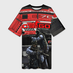 Футболка женская длинная Skin agressor cs go, цвет: 3D-принт