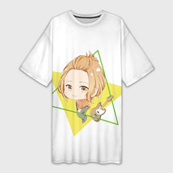 Женская длинная футболка Харуки Накаям с треугольниками
