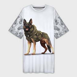 Женская длинная футболка Служебная собака К9 K9