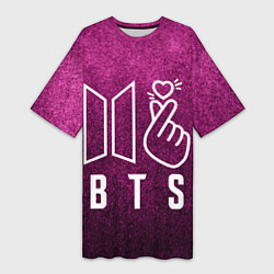 Женская длинная футболка BTS БТС K-Heart Z
