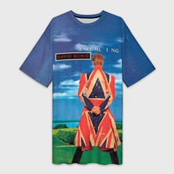 Женская длинная футболка Earthling - David Bowie