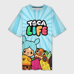 Женская длинная футболка Toca Life World