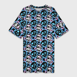 Футболка женская длинная Хэллоуин, цвет: 3D-принт