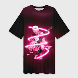 Футболка женская длинная Pink MGK, цвет: 3D-принт