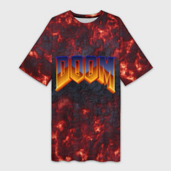 Футболка женская длинная DOOM ДУМ Z, цвет: 3D-принт