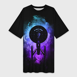 Женская длинная футболка Star Trek, USS Enterprise