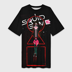 Женская длинная футболка Squid Game