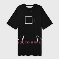 Женская длинная футболка Игра в кальмара: квадрат